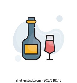 Fröhliche Stunde, Vektorgrafik gefüllt Umrisssymbol-Stil Illustration. EPS10-Datei 