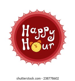 Happy hour vector illustration