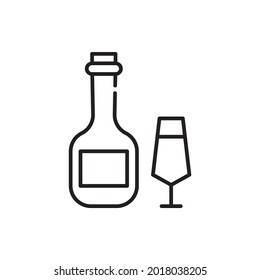 Happy hour vector outline icon style illustration. EPS 10 file 