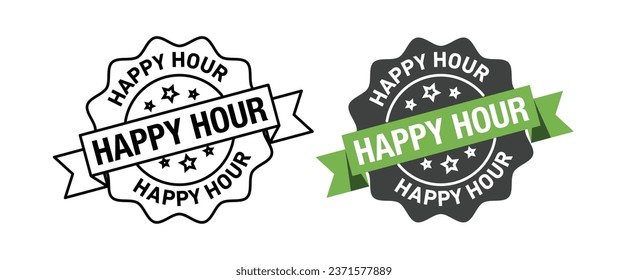 HAPPY HOUR vector symbol set