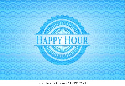 Happy Hour water representation emblem.