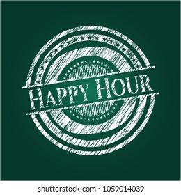 Happy Hour written on a blackboard
