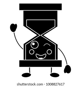 happy hourglass kawaii icon image 