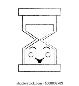 happy hourglass kawaii icon image 