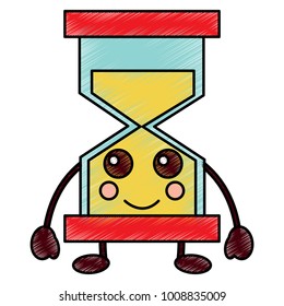 happy hourglass kawaii icon image 