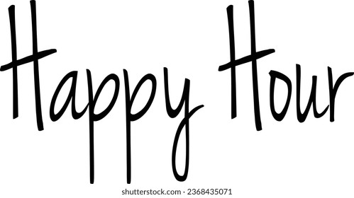 Happy Hours text sign illustration on white background