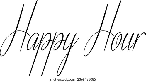 Happy Hours text sign illustration on white background