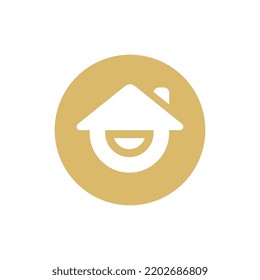 Happy house logo icon design template vector