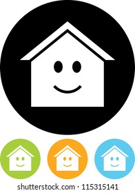 Happy House - Vector Icon Isolated