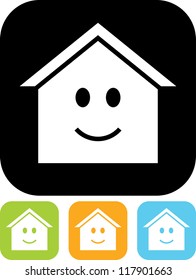 Happy House - Vector icon isolated
