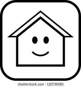 Happy House - Vector icon isolated