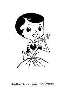 Happy Housewife 2 - Retro Clip Art