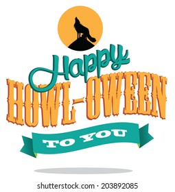 Happy Howl-oween Type design. EPS 10 vector.