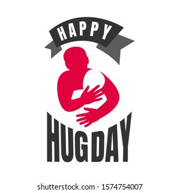 Happy Hug Day letter Vector Illustration. the days of huges symbol. its time embrace each other to embody love and affection. eps.10