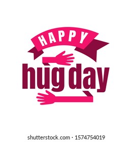 Happy Hug Day letter Vector Illustration. the days of huges symbol. its time embrace each other to embody love and affection. eps.10