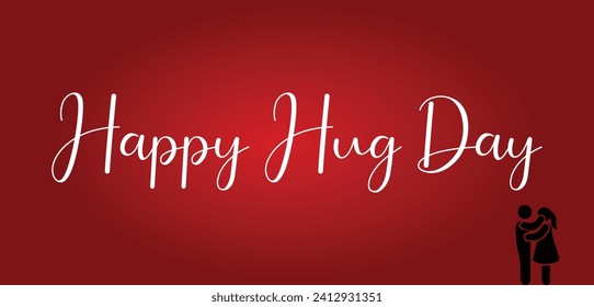 Happy Hug Day Stylish Text illustration Design