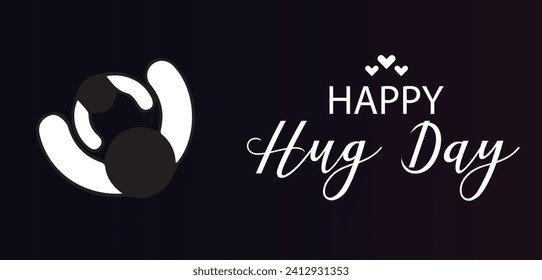 Happy Hug Day Stylish Text illustration Design