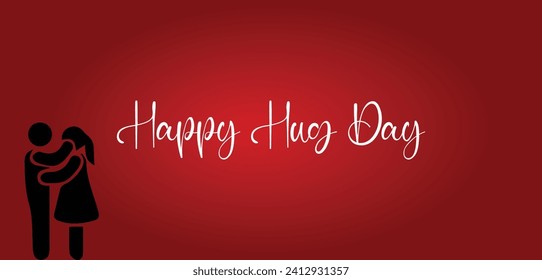 Happy Hug Day Stylish Text illustration Design