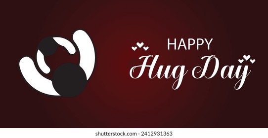 Happy Hug Day Stylish Text illustration Design