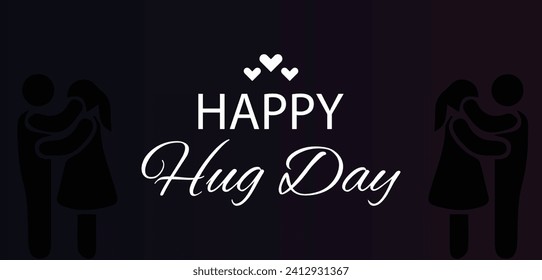 Happy Hug Day Stylish Text illustration Design