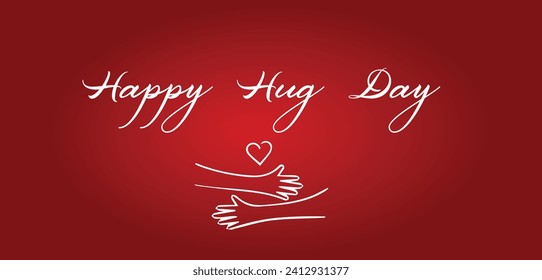 Happy Hug Day Stylish Text illustration Design