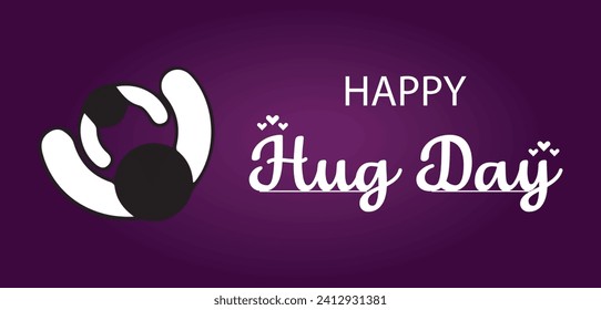 Happy Hug Day Stylish Text illustration Design