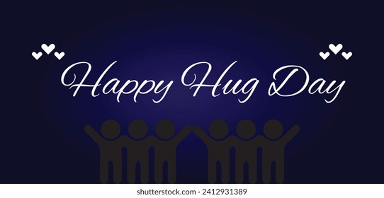 Happy Hug Day Stylish Text illustration Design