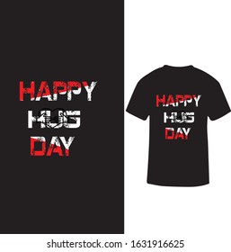 "Happy Hug Day" Valentine Week Special Hug Day T-shirt Design
