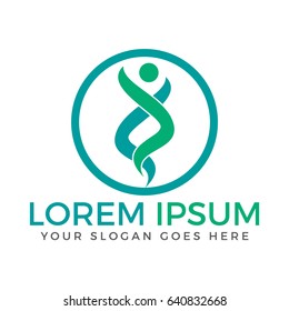 Happy Human character vector logo. Healthy Human logo. Fitness and Sport logo.