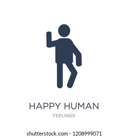 happy human icon. Trendy flat vector happy human icon on white background from Feelings collection, vector illustration can be use for web and mobile, eps10