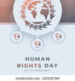 Happy Human Rights Day December Celebration Vector Design Illustration. Template for Background, Poster, Banner, Advertising, Greeting Card or Print Design Element