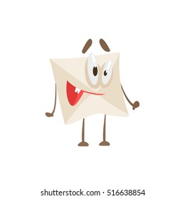 Happy Humanized Letter Paper Envelop Cartoon Character Emoji Illustration