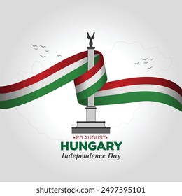 Happy Hungary Independence Day 15 March Celebration Vector Design Illustration. Template for Poster, Banner, Advertising, Greeting Card or Print Design Element