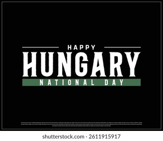 Happy HUNGARY National Day on a black background, Vector design of National Day of HUNGARY, Typographic Design of HUNGARY National Day, Flag typography of HUNGARY