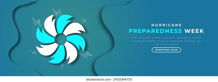 Happy Hurricane Preparedness Week Paper cut style Vector Design Illustration for Background, Poster, Banner, Advertising, Greeting Card