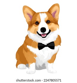 happy husky dog hand drawn digital painting watercolor illustration