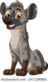 Happy hyena with a cheerful expression