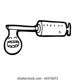 happy hypodermic needle cartoon