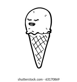 happy ice cream cartoon