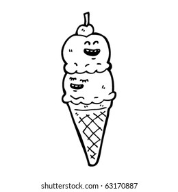 happy ice cream cartoon