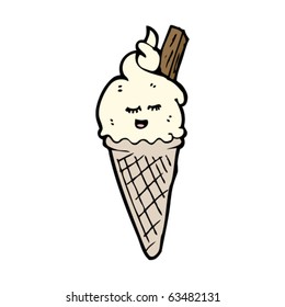 happy ice cream cartoon