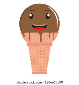 Happy ice cream cone. Vector illustration design