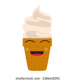 Happy ice cream cone. Vector illustration design