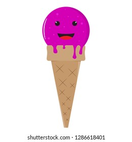 Happy ice cream cone. Vector illustration design