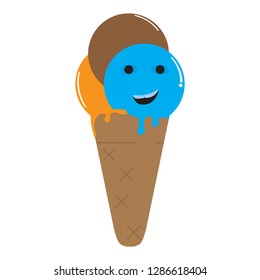 Happy ice cream cone. Vector illustration design