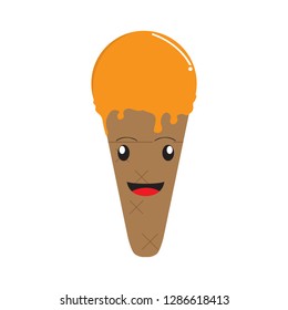 Happy ice cream cone. Vector illustration design
