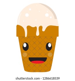 Happy ice cream cone. Vector illustration design