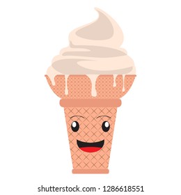 Happy ice cream cone. Vector illustration design