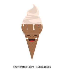 Happy ice cream cone. Vector illustration design