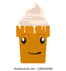 Happy ice cream cone. Vector illustration design